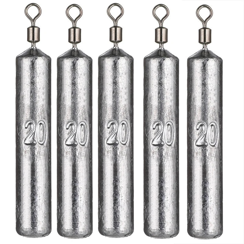 Fishing Weight Sinker 5pcs – Drop & Cylindrical, 3.5g–20g Lead Sinker