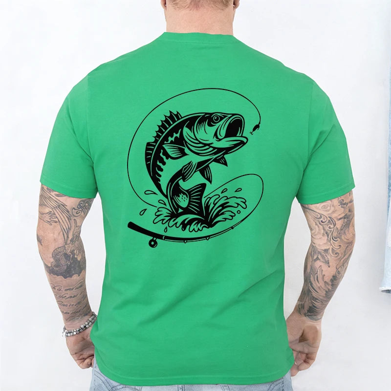 Men's Fishing Heartbeat Graphic T-Shirt