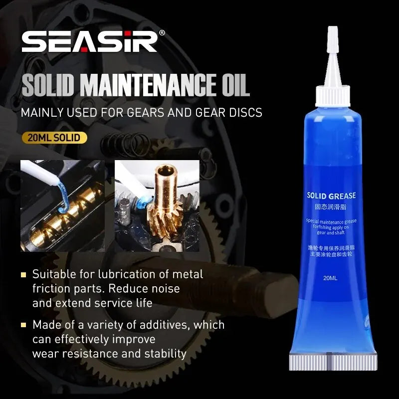 SEASIR Fishing Reel Lubricant Oil & Grease Set – 20ml x2, Bearing Maintenance