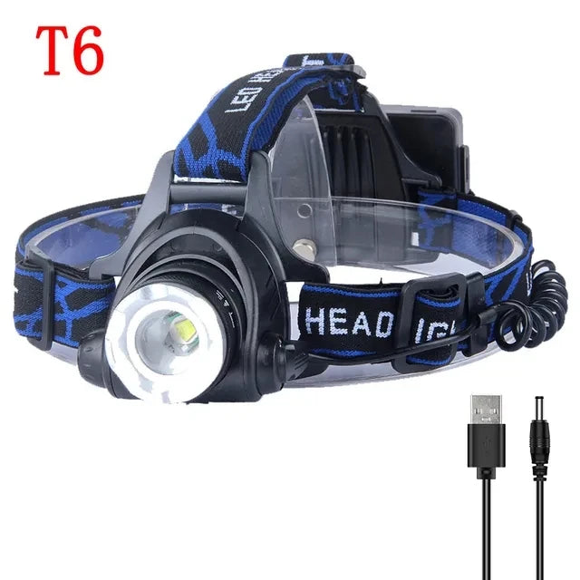 LED Rechargeable Headlamp 1000LM – Waterproof, 3 Modes, 18650 Battery, Outdoor Camping & Night Fishing