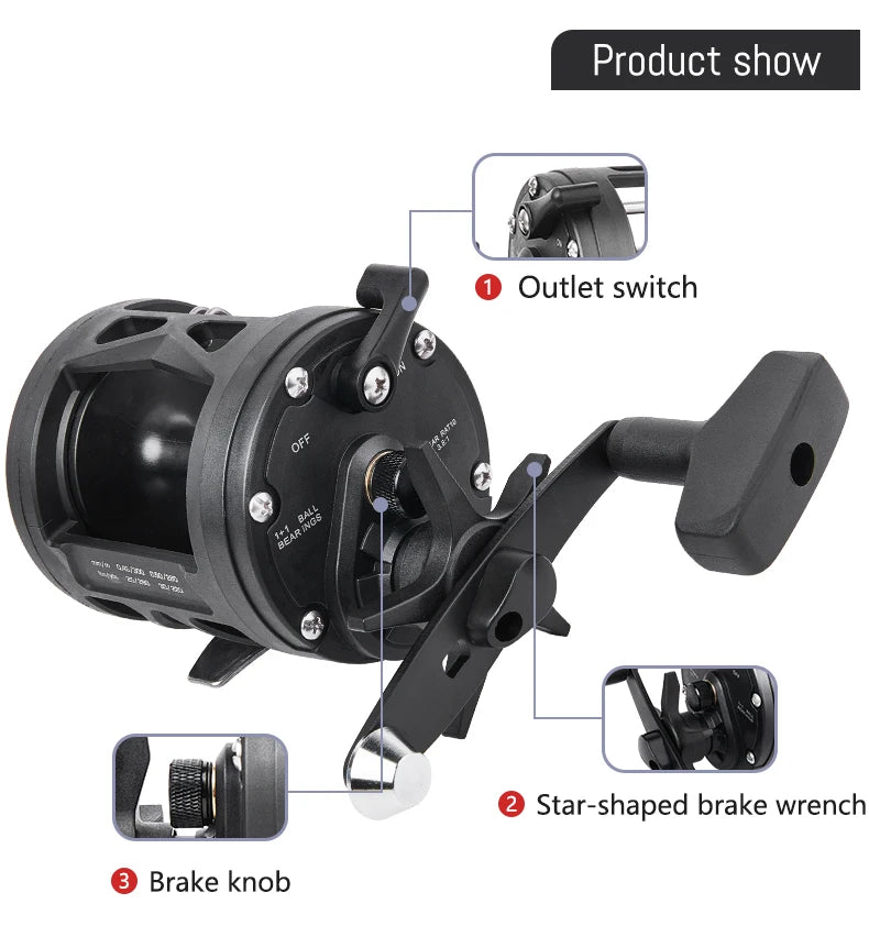 Billings Trolling Drum Reel – 33lb Max Drag