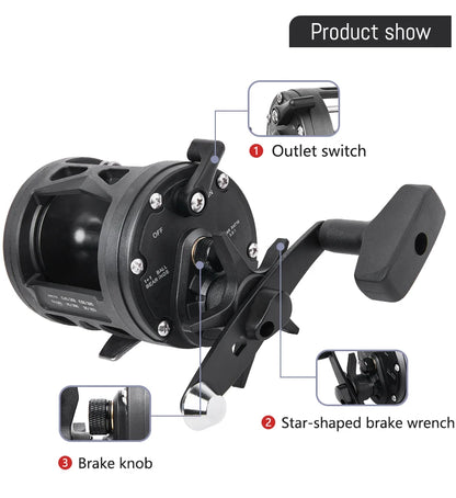 Billings Trolling Drum Reel 33lb Max Drag