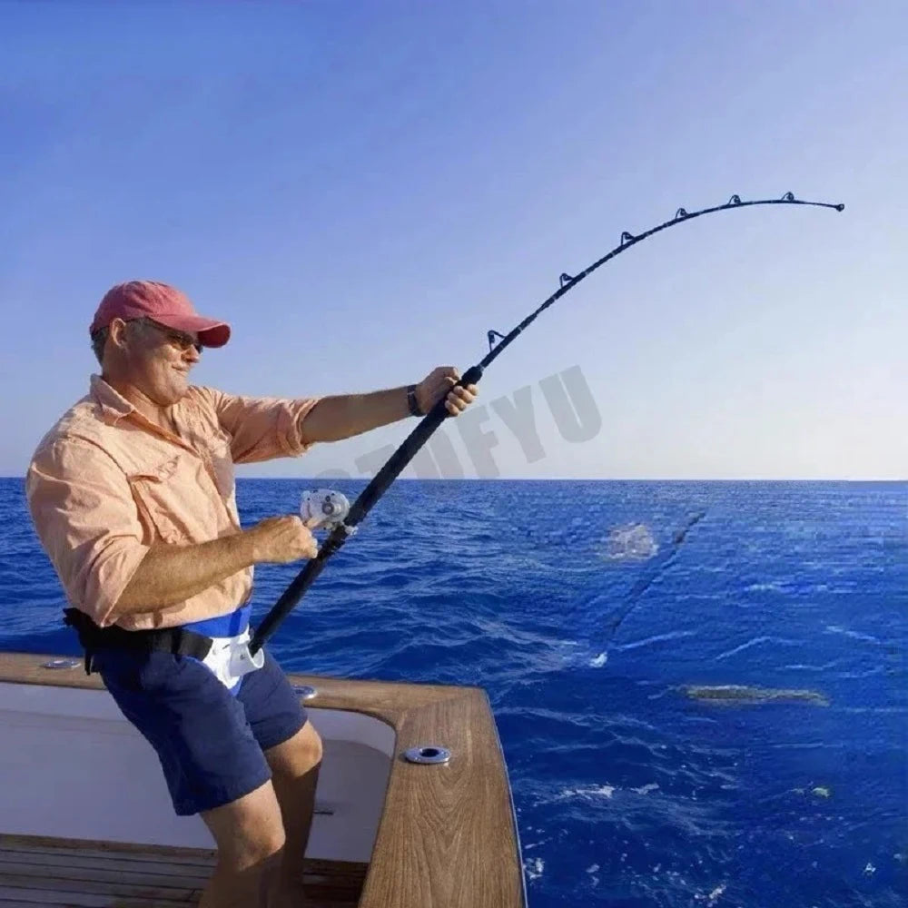 GTOFYU Saltwater Trolling Rod 50KG – 2-Piece, Roller Guides, 1.98M/2.1M