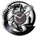 Fishing Vinyl Record Wall Clock | Silent Retro Angler Gift