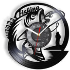 Fishing Vinyl Record Wall Clock | Silent Retro Angler Gift