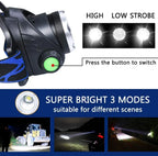 LED Rechargeable Headlamp 1000LM – Waterproof, 3 Modes, 18650 Battery, Outdoor Camping & Night Fishing