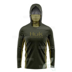 HUK UPF 50+ Hooded Fishing Shirt with Face Mask