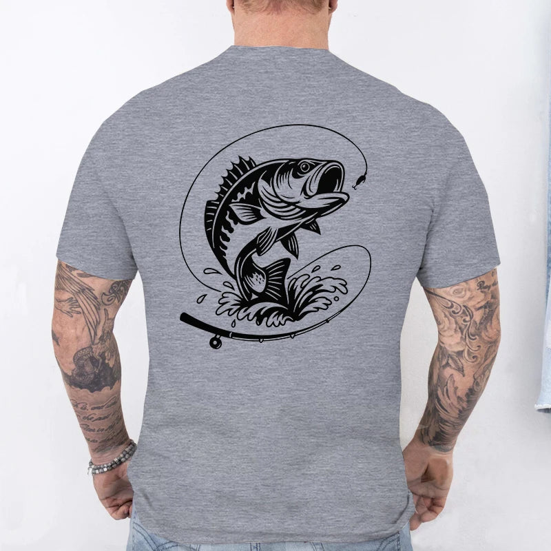 Men's Fishing Heartbeat Graphic T-Shirt