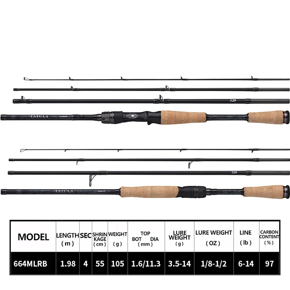 Maris Lure Daiwa Tatula Travel Fishing Rod – 4-Section | Carbon Fiber | Spinning & Casting