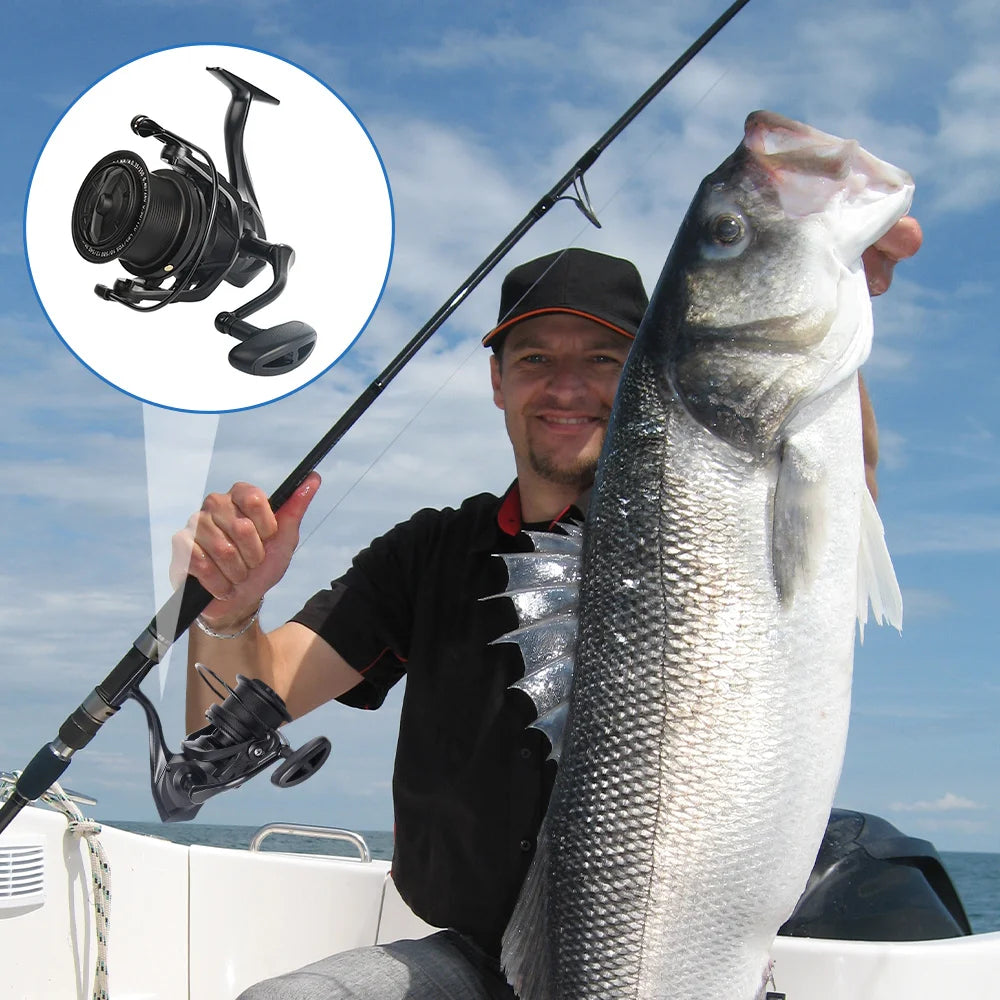 Saltwater Spinning Fishing Reel 24KG Max Drag – Metal Spool, 8000–14000 Series