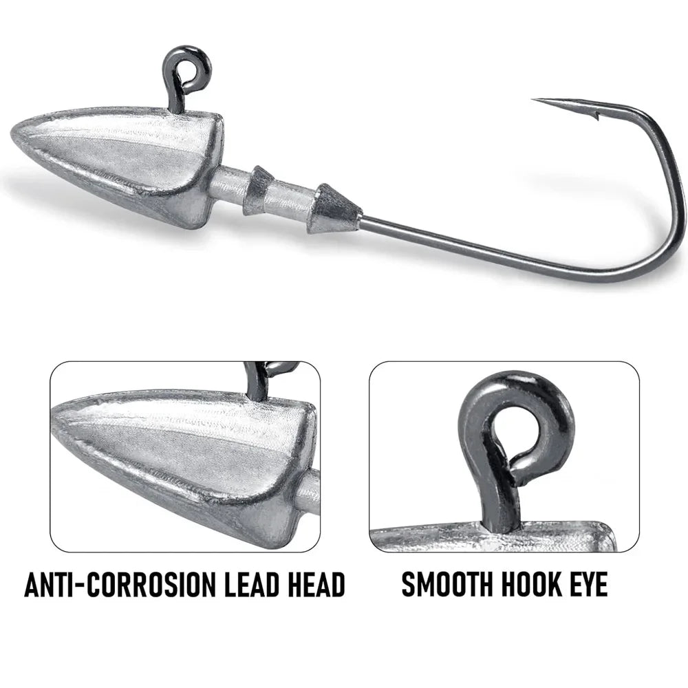 Maris Jig Head Hook 5pcs | 3.5g–35g Barbed Crank Hook for Soft Lures