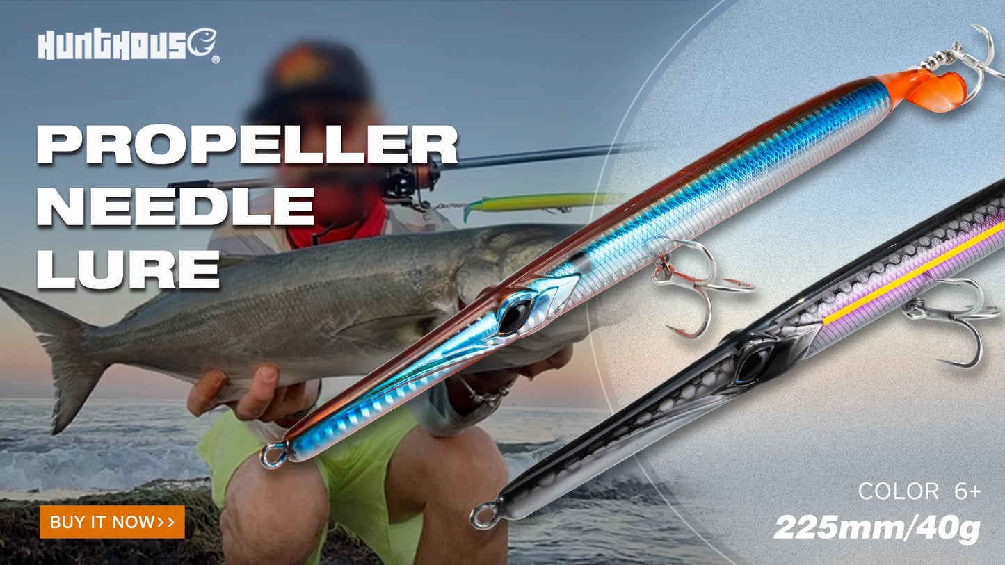 Hunthouse Jointed Pencil Bait | 3-Section Sinking Swimbait | 180mm 22g / 255mm 30.6g | Seabass Bluefish