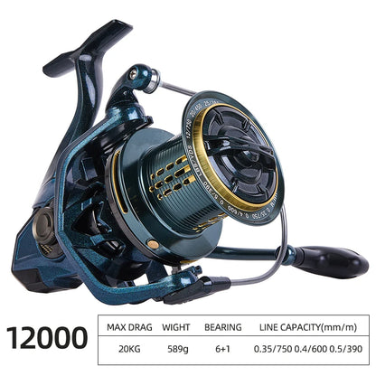 Saltwater Spinning Reel 20KG Max Drag – Stainless Steel Spindle