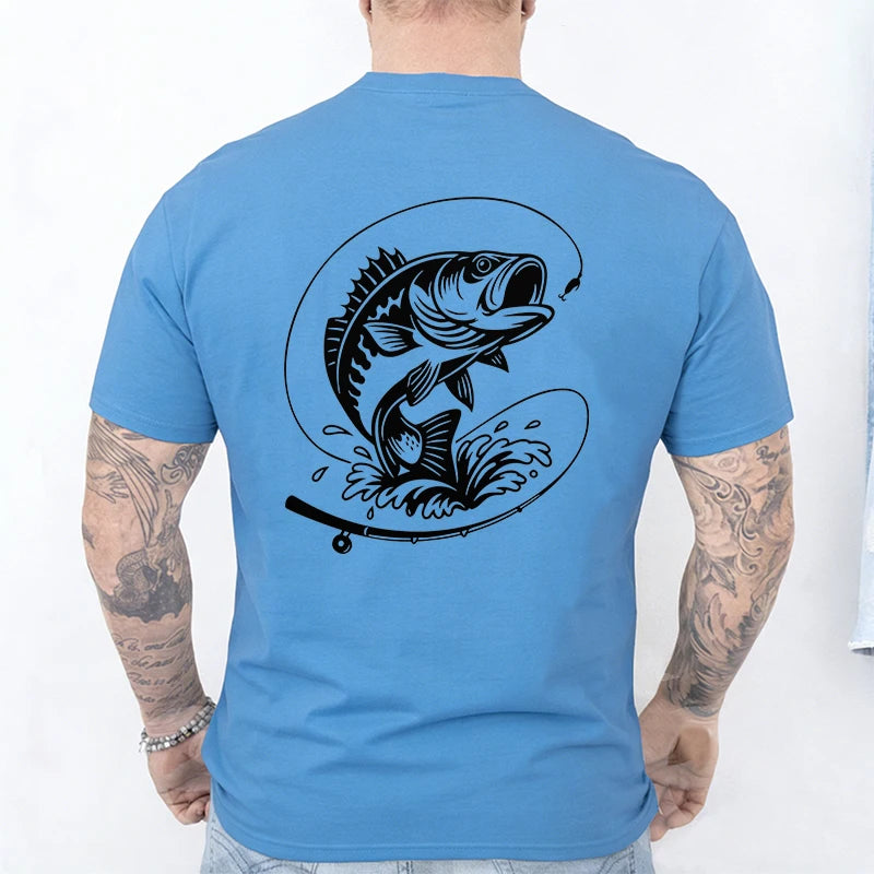 Men's Fishing Heartbeat Graphic T-Shirt