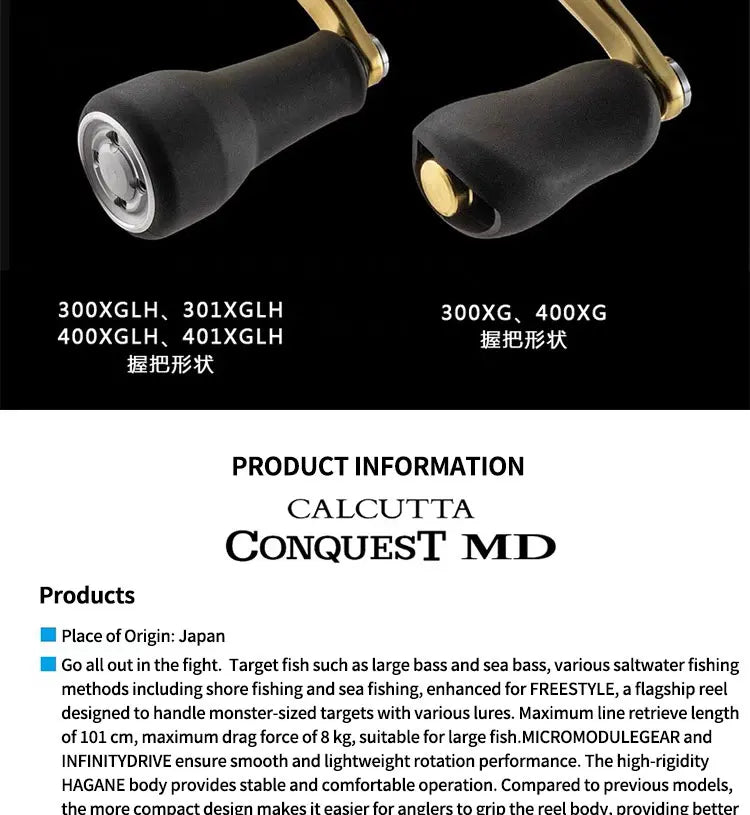 2026 CALCUTTA CONQUEST MD Saltwater Fishing Reels 300XG 300XGHL 400XG Left Right Hand Original  Fishing Reel