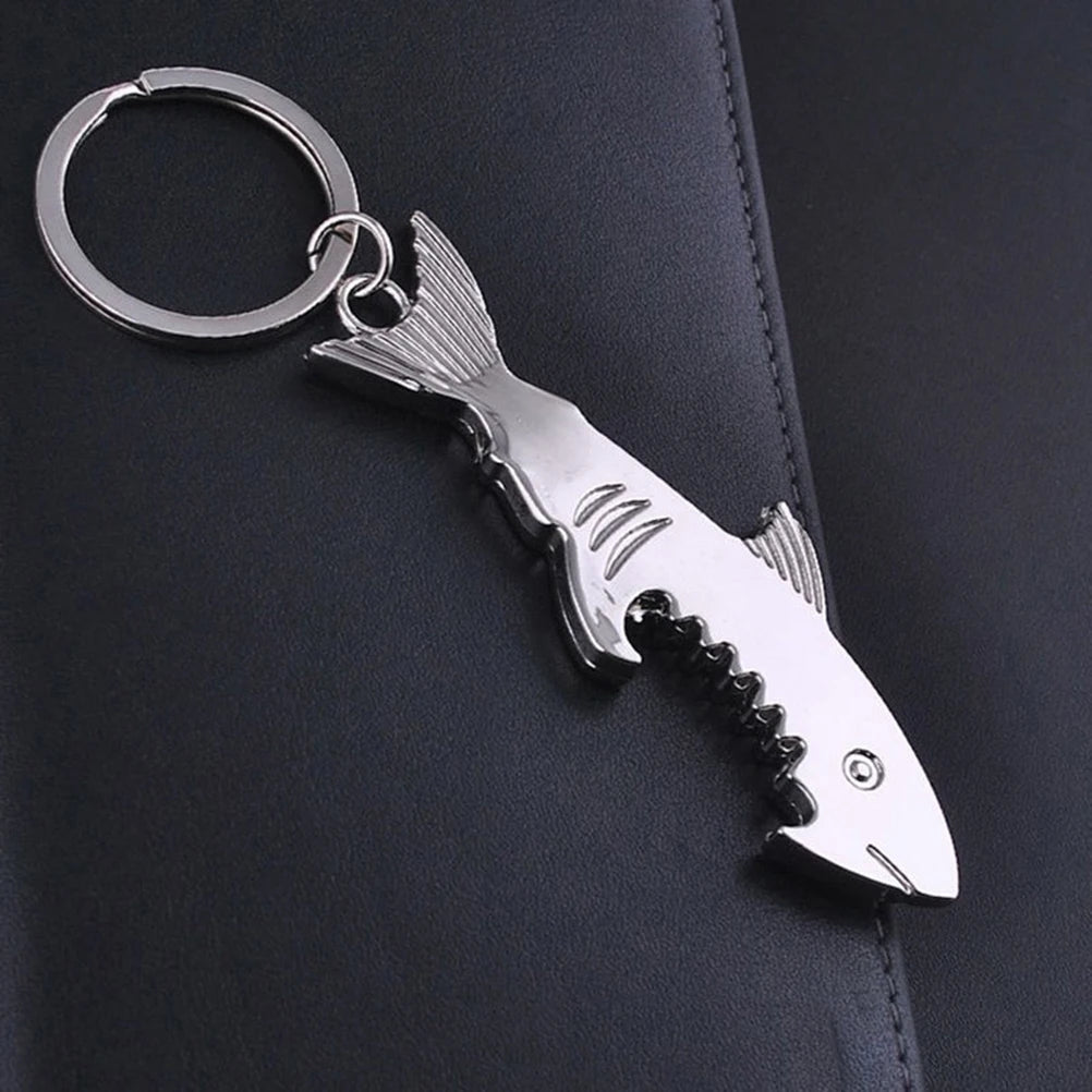 Shark Bottle Opener Keychain – Zinc Alloy, Fishing Gift Accessory