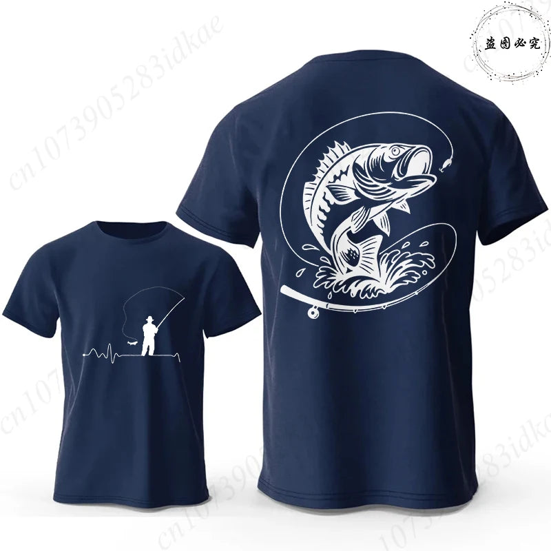 Men's Fishing Heartbeat Graphic T-Shirt
