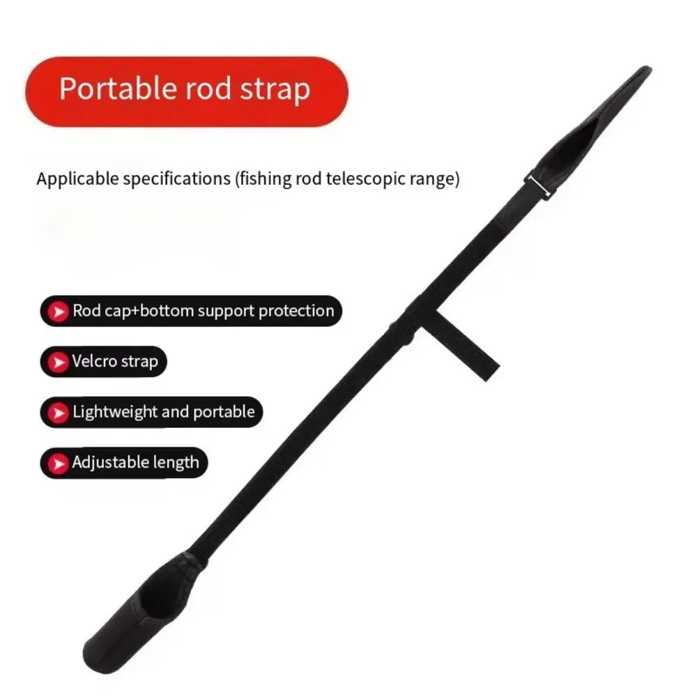 Adjustable Fishing Rod Strap – Neoprene Rod Holder Belt, Portable & Protective