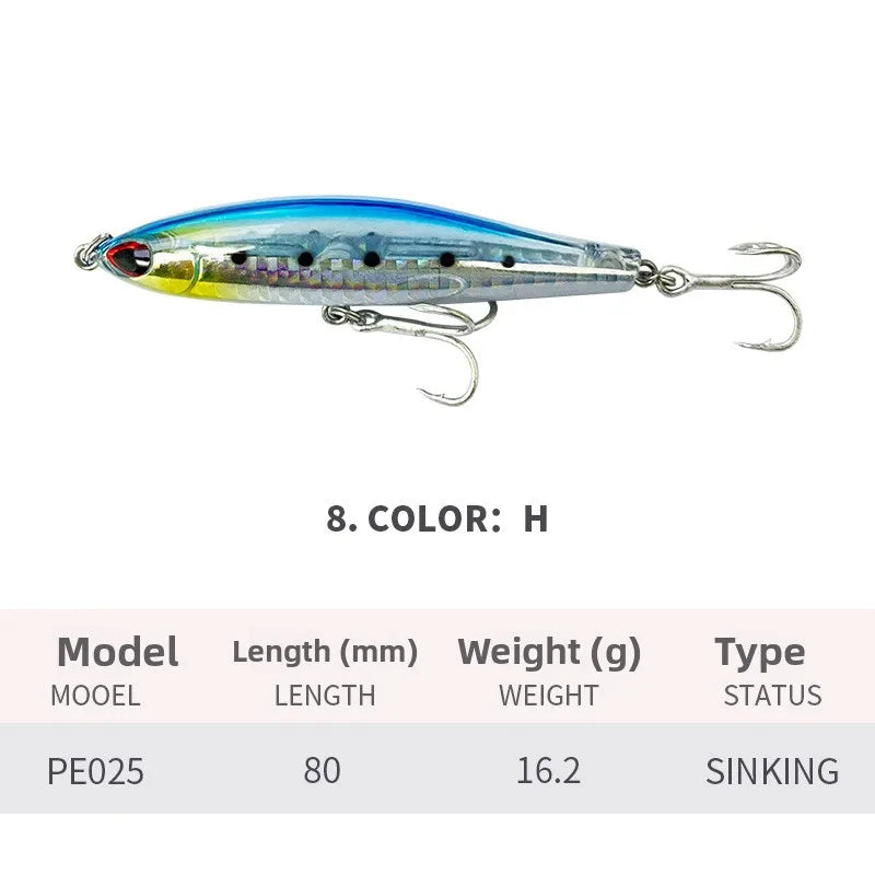 Maris Lure Pencil Lure 8cm 16g – Slow Sinking Jerkbait Swimbait