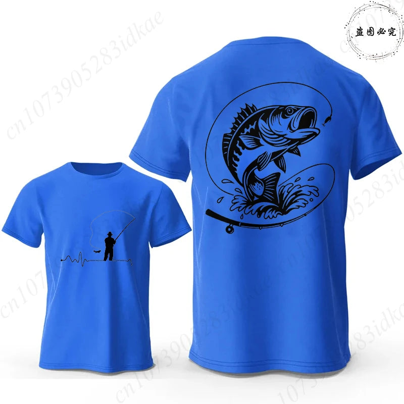 Men's Fishing Heartbeat Graphic T-Shirt