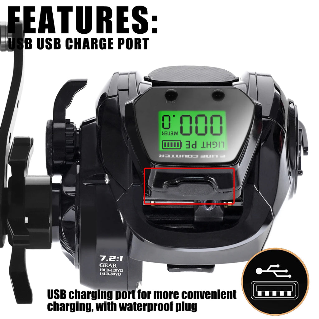 SAMOLLA Electronic Baitcasting Reel – LED Display