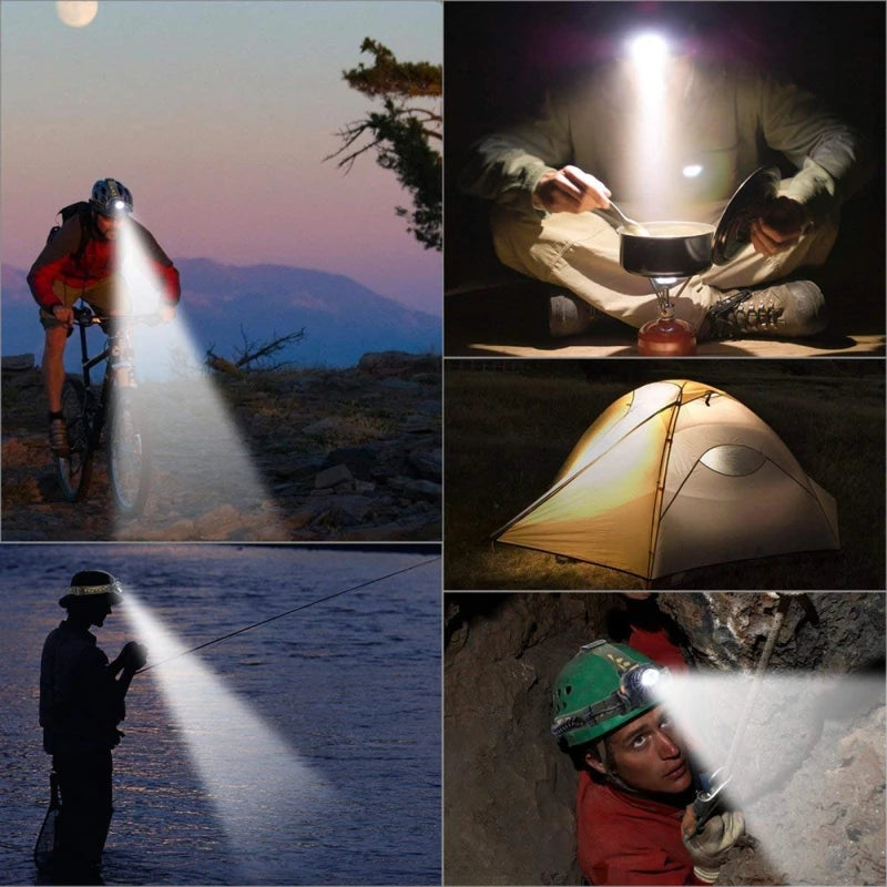 LED Rechargeable Headlamp 1000LM – Waterproof, 3 Modes, 18650 Battery, Outdoor Camping & Night Fishing