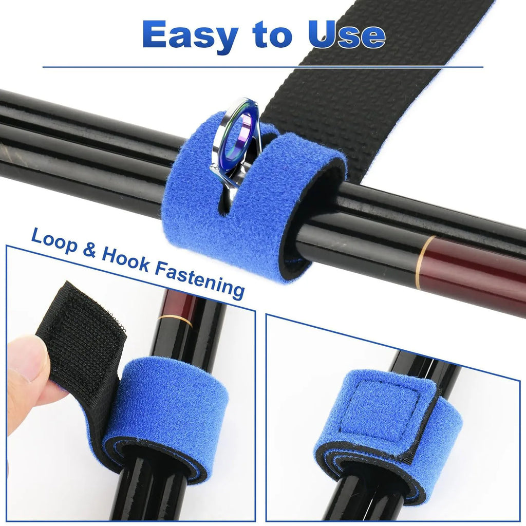 Maris Lure Fishing Rod Strap Holder Belt – Elastic Velcro 2/6/12Pcs