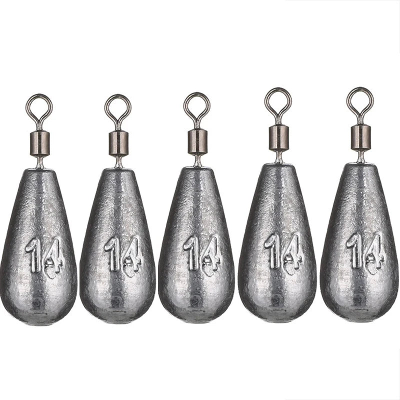 Fishing Weight Sinker 5pcs – Drop & Cylindrical, 3.5g–20g Lead Sinker