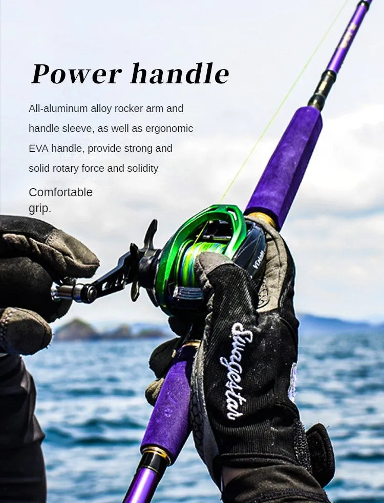 HAIBO VENOM Saltwater Baitcasting Reel – 12KG Drag, 8+1BB, 7.2:1