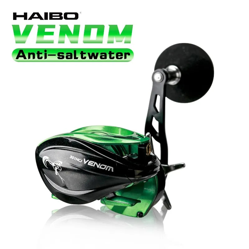 HAIBO VENOM Saltwater Baitcasting Reel – 12KG Drag, 8+1BB, 7.2:1