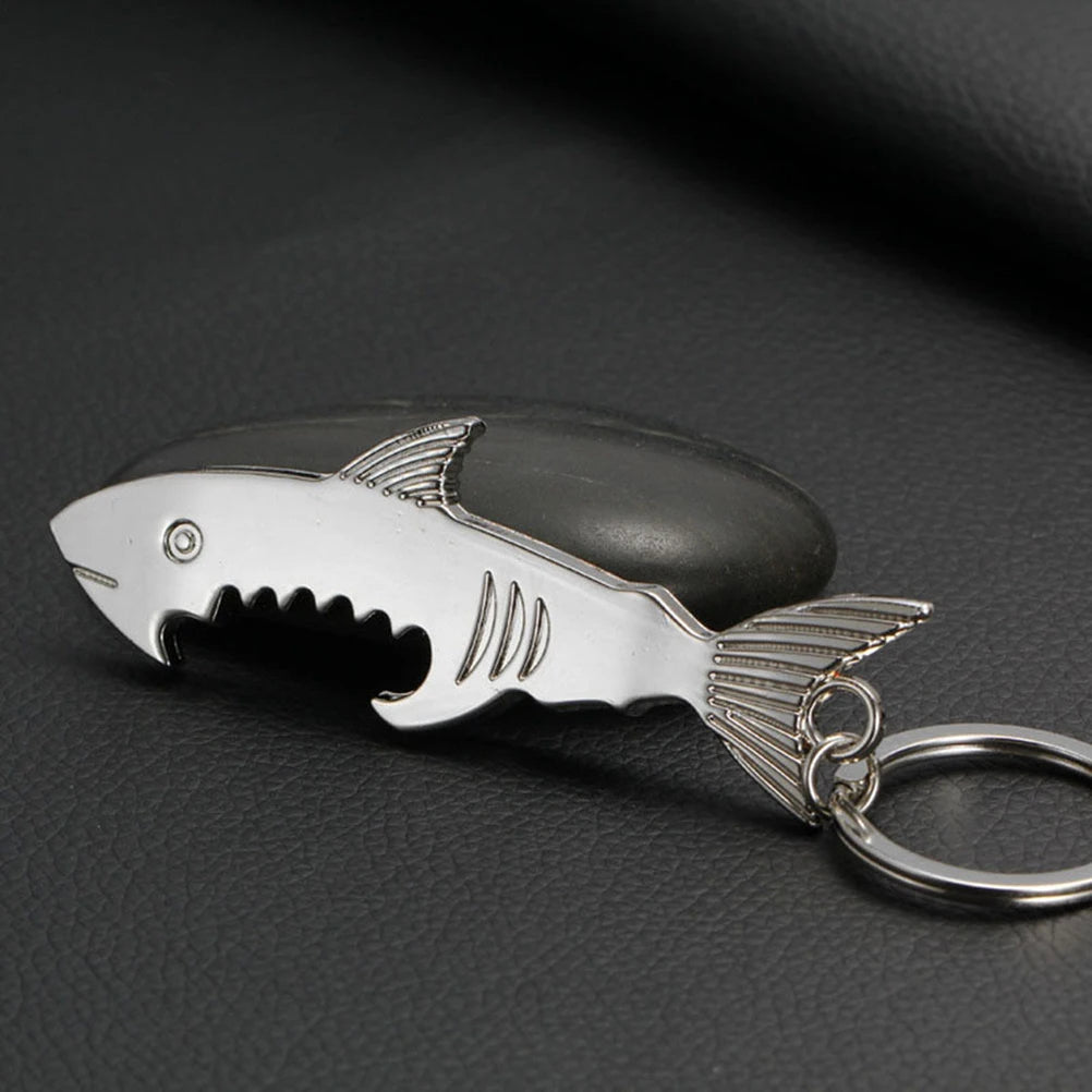 Shark Bottle Opener Keychain – Zinc Alloy, Fishing Gift Accessory