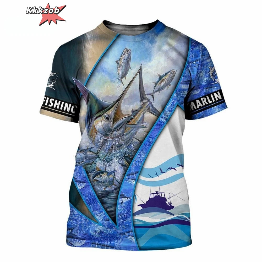 Men’s Fishing Graphic T-Shirt – Oversized Short Sleeve