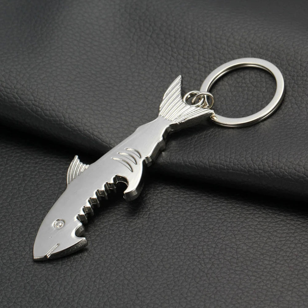 Shark Bottle Opener Keychain – Zinc Alloy, Fishing Gift Accessory