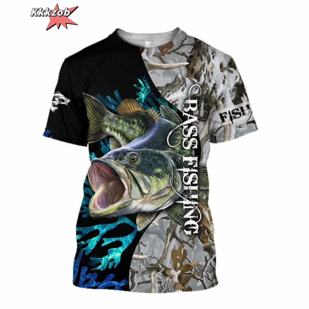 Men’s Fishing Graphic T-Shirt – Oversized Short Sleeve