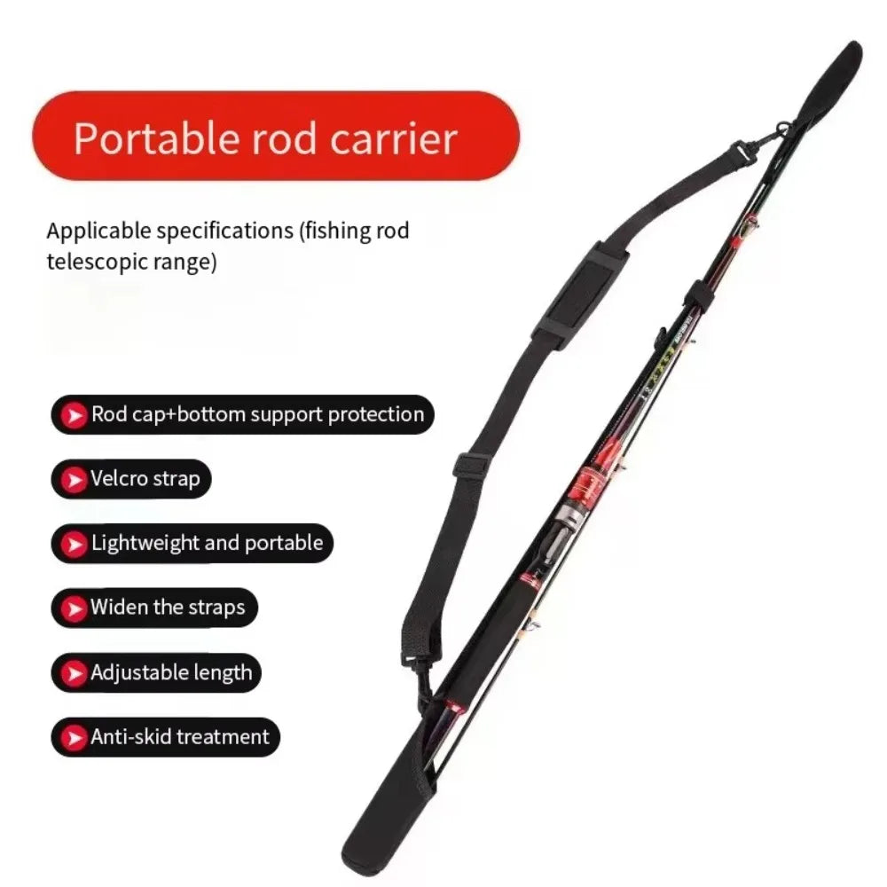 Adjustable Fishing Rod Strap – Neoprene Rod Holder Belt, Portable & Protective