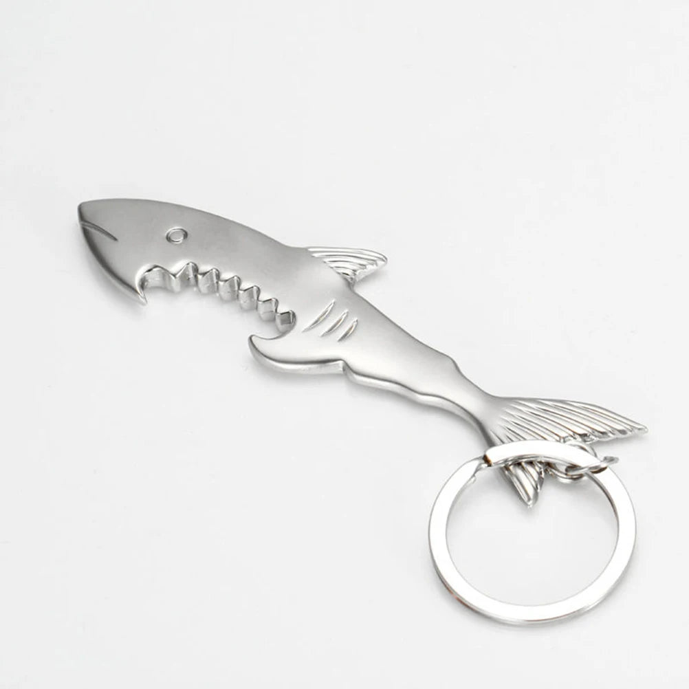 Shark Bottle Opener Keychain – Zinc Alloy, Fishing Gift Accessory