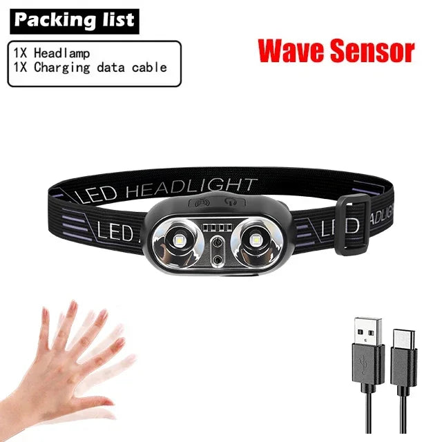 LED Rechargeable Headlamp 1000LM – Waterproof, 3 Modes, 18650 Battery, Outdoor Camping & Night Fishing