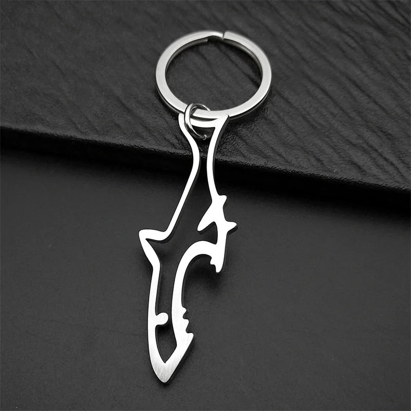 Shark Fish Bottle Opener Keyring Stainless Steel Gift