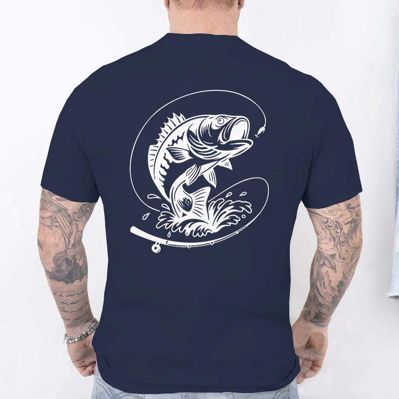 Men's Fishing Heartbeat Graphic T-Shirt