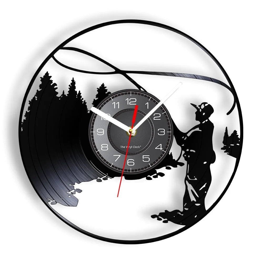 Maris Lure Gone Fishing Vinyl Record Wall Clock – 30cm | Optional LED