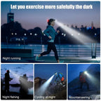 LED Rechargeable Headlamp 1000LM – Waterproof, 3 Modes, 18650 Battery, Outdoor Camping & Night Fishing