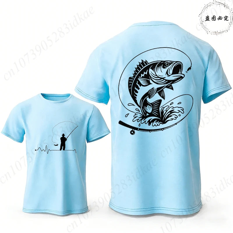 Men's Fishing Heartbeat Graphic T-Shirt
