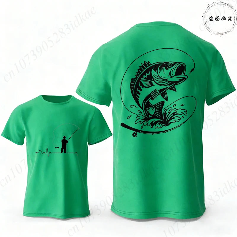 Men's Fishing Heartbeat Graphic T-Shirt