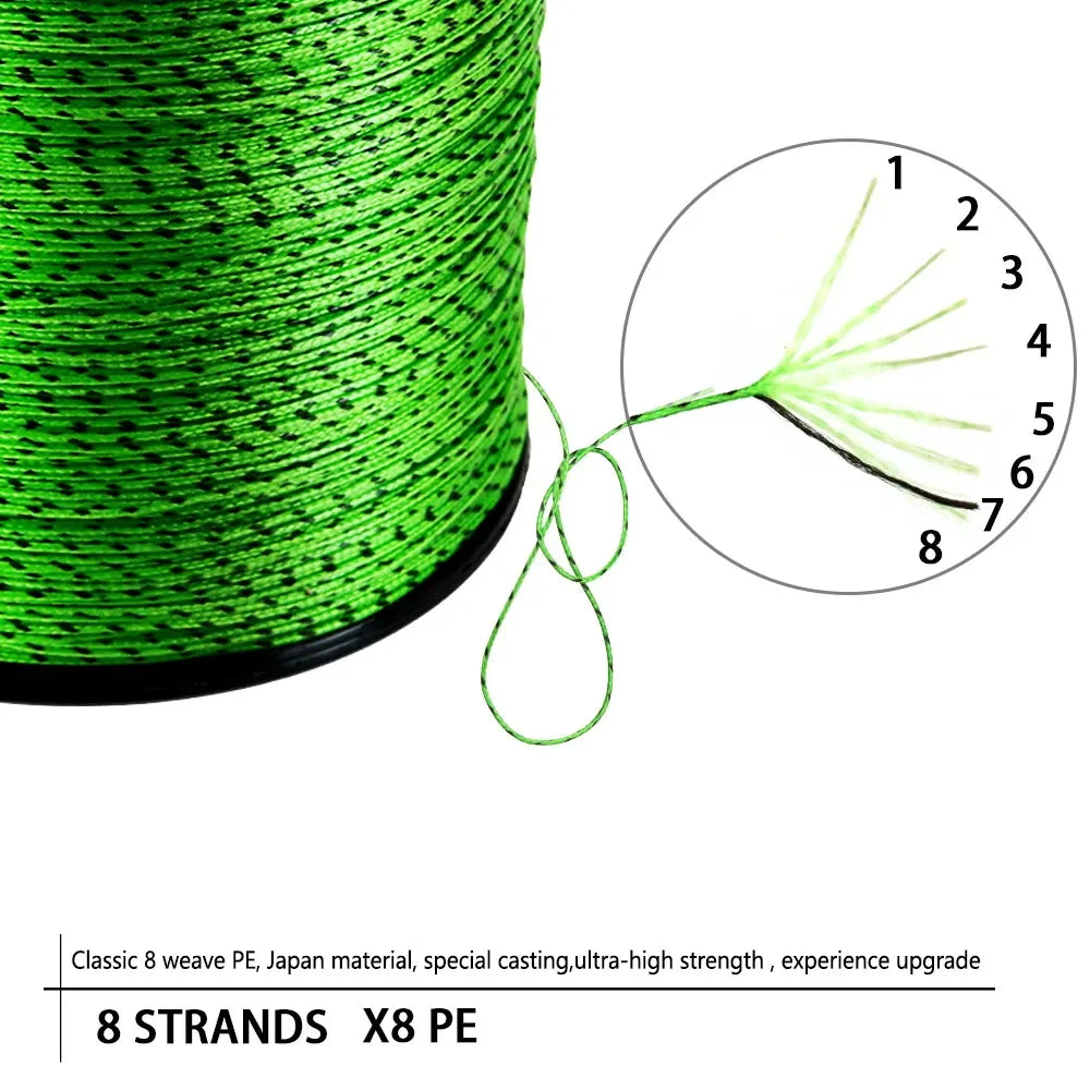JOSBY 8-Strand Braided Fishing Line – 8X PE, 100M/300M/500M, 18–90lb