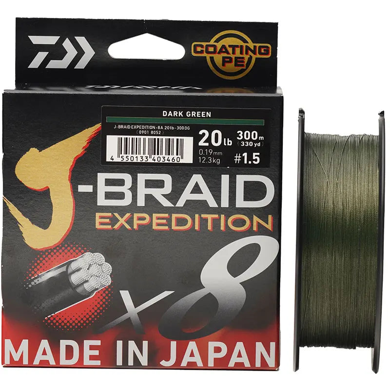 2024 DAIWA J-BRAID Expedition X8 PE Fishing Line 150/300M Braided