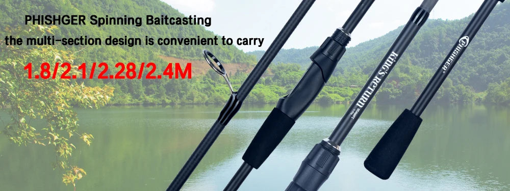 PHISHGER Telescopic Surf Fishing Rod 80-150g – 30T Carbon, 3.6–5.3M