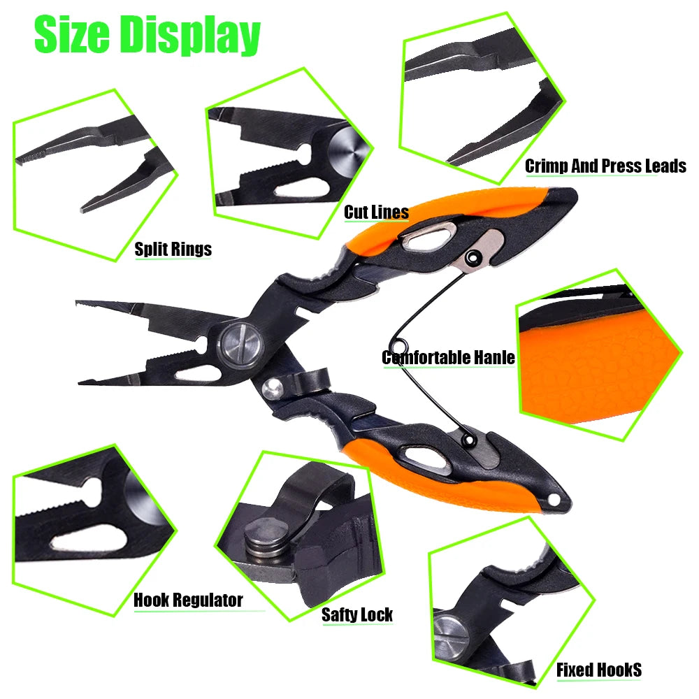 Multifunctional Fishing Pliers 420 Steel Line Cutter & Hook Remover