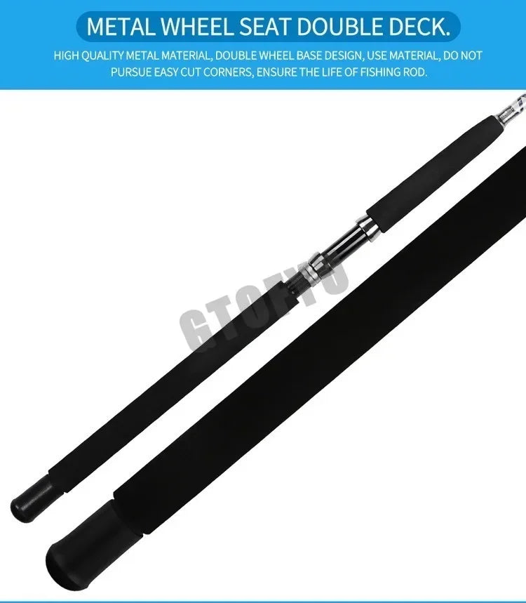 GTOFYU Saltwater Trolling Rod 50KG – 2-Piece, Roller Guides, 1.98M/2.1M