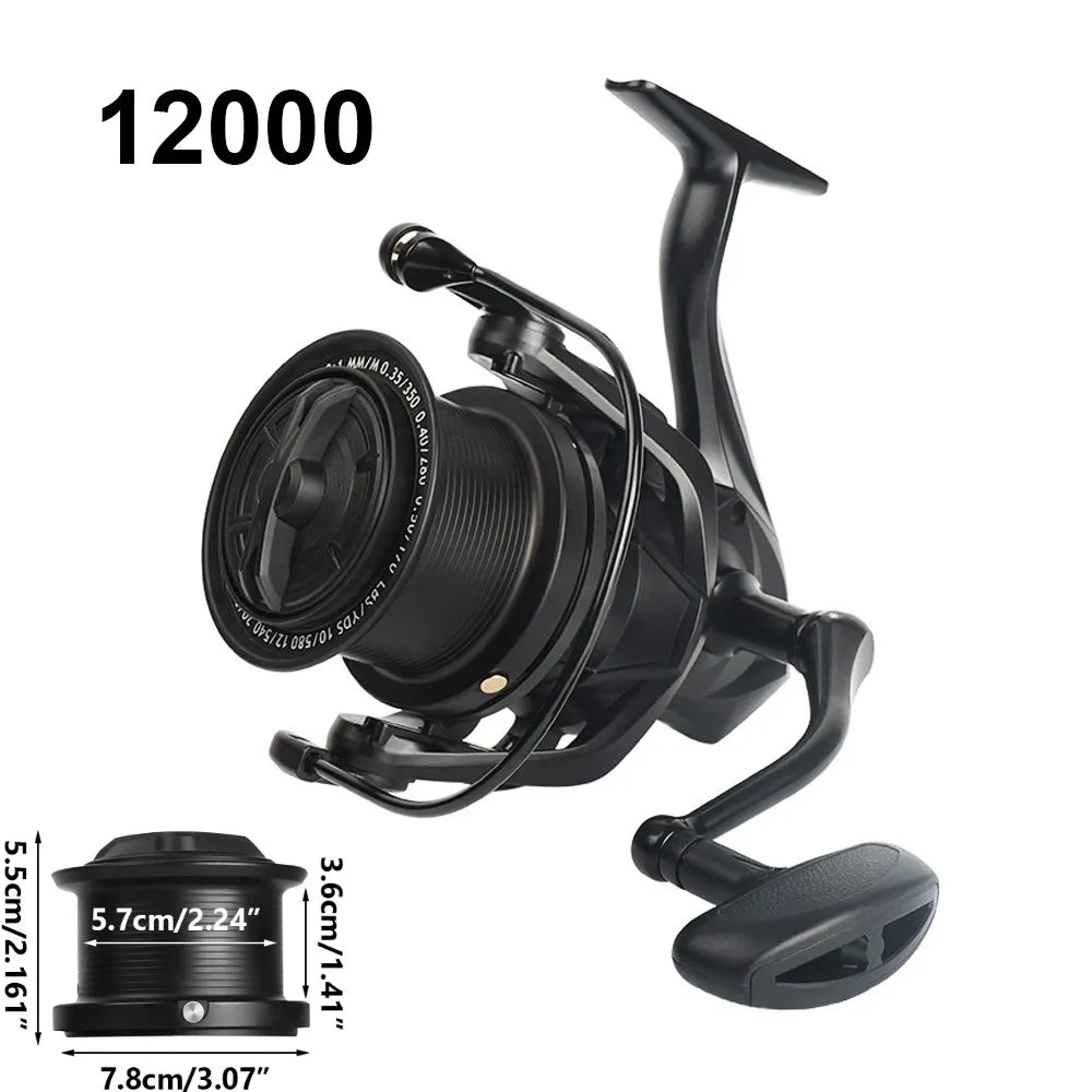 Saltwater Spinning Fishing Reel 24KG Max Drag – Metal Spool, 8000–14000 Series