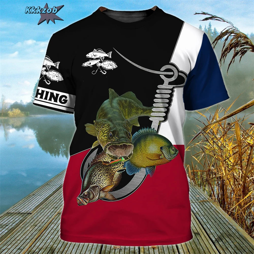 Men’s Fishing Graphic T-Shirt – Oversized Short Sleeve